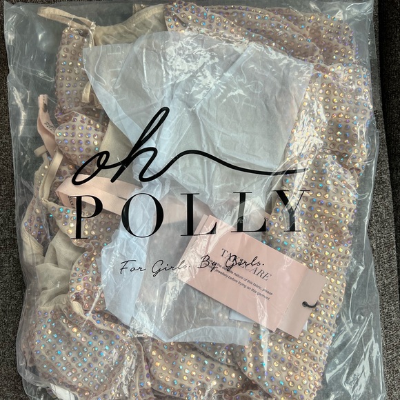 Oh Polly Embellished Draped Ruffle Maxi Dress in Champagne - Picture 5 of 5